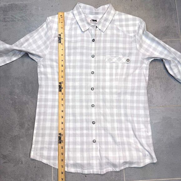 Mountain Khakis White/Tan Plaid Button Down Shirt - women's Large - Picture 4 of 8